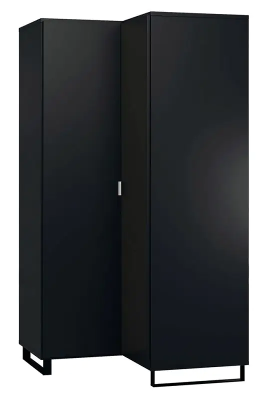 102 cm breiter Kleiderschrank mit 2 Türen | Farbe: Schwarz Abbildung