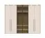 Kleiderschrank mit zwei Glastüren und LED-Rahmen Neiafu 76, Farbe: Kaschmir, drei Kleiderstangen, neun Einlegeböden, Maße: 224 x 272 x 56 cm