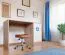 Kinderzimmer - Schreibtisch Fabian 10, Farbe: Eiche Hellbraun / Weiß / Blau - 78 x 120 x 50 cm (H x B x T)