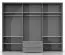 Kleiderschrank | 6 Drehtüren | 2 Schubladen | 7 Fächer | mit 3 Kleiderstangen | 277 cm breit | Farbe: Weiß Abbildung