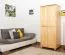 Schmaler Kleiderschrank | 2 Drehtüren | 1 Fach | mit Kleiderstange | 80 cm breit | Massivholz | Farbe: Natur Abbildung