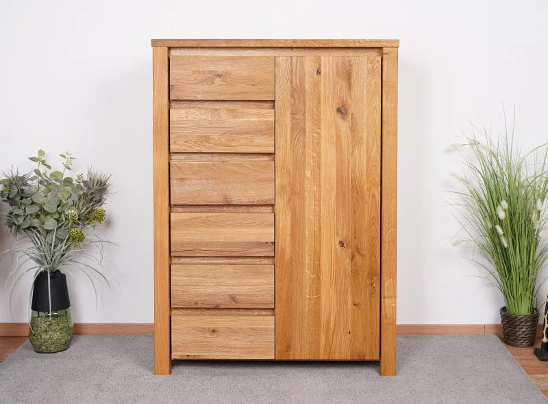 Kommode Tasman 16 Wildeiche massiv geölt - Abmessungen: 112 x 80 x 45 cm (H x B x T)