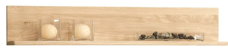 Hängeregal / Wandregal Jussara 09, Farbe: Hellbraun, Eiche teilmassiv – 24 x 129 x 20 cm (H x B x T)