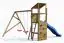 Spielturm / Kletterturm Henry inkl. Doppelschaukel, Kletterwand, Wellenrutsche und Holzdach FSC®