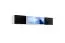 Schlichte Wohnwand Hompland 106, Farbe: Schwarz / Weiß - Abmessungen: 180 x 320 x 40 cm (H x B x T), mit blauer LED-Beleuchtung