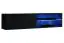 Schlichte Wohnwand Volleberg 50, Farbe: Schwarz - Abmessungen: 150 x 250 x 40 cm (H x B x T), mit blauer LED-Beleuchtung