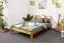 Robustes Kinderbett / Jugendbett A3, Liegefläche 140 x 200 cm, Kiefer Massivholz, Eichefarben, inkl. Lattenrost und Kopfteil, Rahmenstärke 26 mm