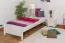 Kinderbett / Jugendbett Kiefer massiv Vollholz weiß lackiert 80, inkl. Lattenrost - Abmessung 90 x 200 cm