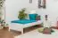 Kinderbett / Jugendbett Kiefer massiv Vollholz weiß lackiert 80, inkl. Lattenrost - Abmessung 90 x 200 cm