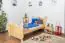 Kinderbett / Jugendbett Kiefer massiv Vollholz natur 91, inkl. Lattenrost - Abmessung 90 x 200 cm