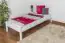 Kinderbett / Jugendbett Kiefer massiv Vollholz weiß lackiert 86, inkl. Lattenrost - Abmessung 90 x 200 cm