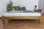 Doppelbett / Gästebett Kiefer Vollholz massiv Eichefarben A10, inkl. Lattenrost - Abmessung 160 x 200 cm