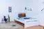 Einzelbett / Gästebett "Easy Premium Line" K8 inkl.1 Abdeckblende, 120 x 200 cm Buche Vollholz massiv weiß lackiert