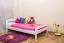 Kinderbett / Jugendbett Kiefer Vollholz massiv weiß lackiert A6, inkl. Lattenrost - Abmessung 120 x 200 cm