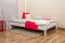 Einzelbett / Gästebett Kiefer Vollholz massiv weiß lackiert A10, inkl. Lattenrost - Abmessung 120 x 200 cm