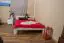 Weißes Kinderbett / Jugendbett A5 inkl. Lattenrost, Kiefer Massivholz, Liegefläche 140 x 200 cm, mit Kopfteil und abgerundeten Ecken