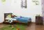 Kinderbett / Jugendbett Kiefer Vollholz massiv Nussfarben A24, inkl. Lattenrost - Abmessung 90 x 200 cm 