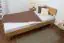 Jugendbett / Futonbett aus massivem Eichenholz Wooden Nature 01, Holz geölt, Matratzenmaß: 120 x 200 cm, mit Kopfteil, 25 mm Rahmenstärke