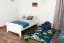 Kinderbett / Jugendbett Kiefer massiv Vollholz weiß 68, inkl. Lattenrost - Abmessung 90 x 200 cm