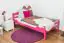 Kinderbett / Jugendbett "Easy Premium Line" K1/2n, Buche Vollholz massiv rosa lackiert - Liegefläche: 90 x 200 cm