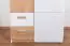 Jugendzimmer - Drehtürenschrank / Kleiderschrank Dennis 01, Farbe: Esche / Weiß - Abmessungen: 188 x 80 x 52 cm (H x B x T)