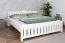 Weißes modernes Doppelbett Eiche Massivholz Pirol 90, Liegefläche 180 x 200 cm, stabil und robust, hohe Qualität, professionelle Verarbeitung