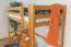 Kinderbett / Hochbett Kiefer massiv Vollholz Erlefarben 120 – Abmessung 90 x 200 cm