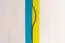 Kinderzimmer - Drehtürenschrank / Kleiderschrank Peter 02, Farbe: Kiefer Weiß / Orange / Gelb / Türkis - Abmessungen: 200 x 128 x 56 cm (H x B x T)