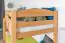 Stockbett 90 x 200 cm für Erwachsene "Easy Premium Line" K17/n inkl. 2 Schubladen und 2 Abdeckblenden, Buche Massivholz Natur lackiert, teilbar