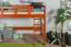 Hochbett 90 x 190 cm für Kinder, "Easy Premium Line" K22/n, Buche Massivholz kirschfarben, teilbar