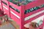 Hochbett 90 x 190 cm für Kinder, "Easy Premium Line" K22/n, Buche Massivholz rosa lackiert, teilbar