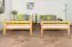 Stockbett 140 x 200 cm für Erwachsene "Easy Premium Line" K24/n, Kopf- und Fußteil gerade, Buche Massivholz Natur lackiert, teilbar