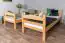 Stockbett mit Rutsche 80 x 200 cm, Buche Massivholz Natur lackiert, umbaubar in zwei Einzelbetten, "Easy Premium Line" K26/n