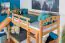 Etagenbett mit Rutsche 90 x 200 cm, Buche Massivholz Natur lackiert, teilbar in zwei Einzelbetten, "Easy Premium Line" K27/n