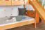Stockbett mit Rutsche 80 x 200 cm, Buche Massivholz Natur lackiert, umbaubar in zwei Einzelbetten, "Easy Premium Line" K29/n