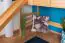 Hochbett mit Rutsche 80 x 200 cm, Buche Massivholz Natur lackiert, umbaubar in ein Einzelbett, "Easy Premium Line" K30/n
