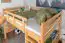 Großes Hochbett mit Rutsche 160 x 190 cm, Buche Massivholz Natur lackiert, umbaubar in ein Einzelbett, "Easy Premium Line" K31/n