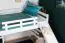 Großes weißes Hochbett mit Rutsche 140 x 190 cm, Buche Massivholz Weiß lackiert, umbaubar in ein Einzelbett, "Easy Premium Line" K31/n