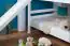 Großes weißes Stockbett mit Rutsche 160 x 190 cm, Buche Massivholz Weiß lackiert, teilbar in zwei Einzelbetten, "Easy Premium Line" K32/n