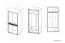 Drehtürenschrank / Kleiderschrank Tempe 01, Farbe: Nussfarben / Weiß Hochglanz, Fronteinsatz: Nussfarben - Abmessungen: 203 x 92 x 62 cm (H x B x T), mit 2 Türen und 3 Fächern
