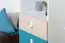 Jugendzimmer - Schrank Aalst 20, Farbe: Eiche / Weiß / Blau - Abmessungen: 190 x 45 x 40 cm (H x B x T)