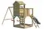 Spielturm S4B inkl. Wellenrutsche, Doppelschaukel-Anbau, Balkon, Sandkasten, Kletterwand und Holzleiter - Abmessungen: 450 x 330 cm (B x T)
