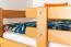 Stockbett 120 x 200 cm (umbaubar) | Massivholz: Buche | Natur Lackiert | umbaubar in zwei Einzelbetten | Premium-Qualität | inkl. Rollroste Abbildung