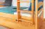 Kinderstockbett 90 x 200 cm + Unterkasten/Stauraum/Ausziehbett | Massivholz: Buche | Natur Lackiert | umbaubar/teilbar in 2 Einzelbetten | inkl. Rollroste Abbildung