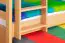 90 x 200 cm Kinderstockbett inkl. Bettkasten als 3. Liegefläche | Massivholz: Buche | Natur Lackiert | umbaubar in 2 Einzelbetten | Bettkasten als Stauraum oder Liegefläche | inkl. Rollroste Abbildung