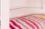 Kinderstockbett 90 x 200 cm + Bettkasten/Stauraum/Ausziehbett | Massivholz: Buche | Weiß Lackiert | umbaubar/teilbar in 2 Einzelbetten | inkl. Rollroste Abbildung