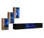Wohnwand im eleganten Design Volleberg 29, Farbe: Eiche Wotan / Schwarz - Abmessungen: 120 x 210 x 40 cm (H x B x T), mit blauer LED-Beleuchtung