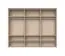 Sechstüriger Kleiderschrank mit viel Stauraum Neiafu 46, Farbe: Kaschmir, Soft-Close-Funktion, drei Kleiderstangen, Maße: 226 x 277 x 60 cm, verstellbare Füße