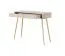 Eleganter Schminktisch Sloughia 15, Farbe: Beige, ABS-Kantenschutz, Griffe und Beine: Metall, 78 x 100 x 38 cm, stilvolle Lamellen-Front