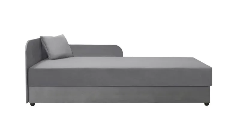 Gästebett / Tagesbett Lobatos 87, inkl. Kissen, Kopfteil links, Bonellfederkernung, Farbe: Grau, Liegefläche: 80 x 195 cm, für Gästezimmer